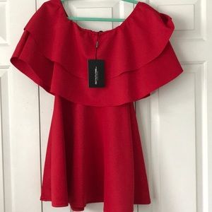Pretty Little Thing RED - Off the Shoulder Dress